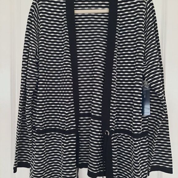 Jones New York Black & White Cardigan Size 1X - Picture 3 of 8